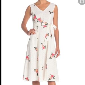 Calvin Klein White Floral Midi Dress
